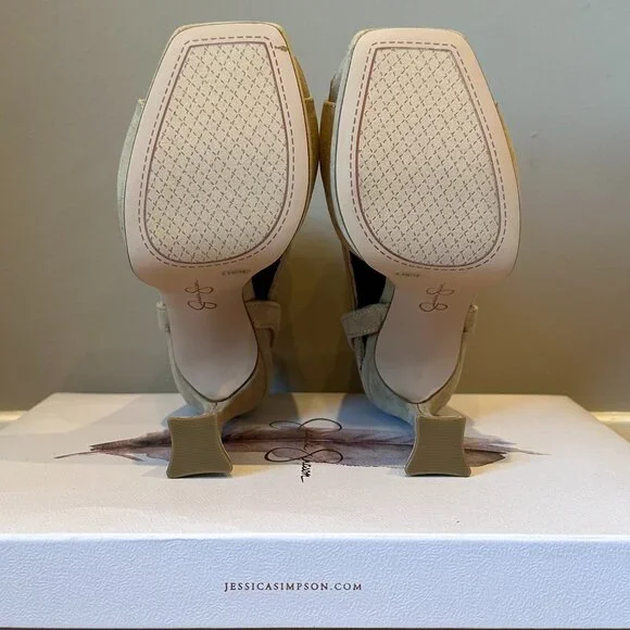 Jessica Simpson Jixte Sculptural Ankle-Wrap Platform Heels (Light Maple) - Picture 14 of 16